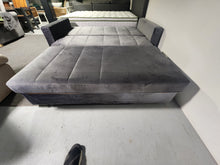 Load image into Gallery viewer, Layla Poly Velvet 70&quot; Sleeper Sofa with FULL size pull out bed DARK GRAY