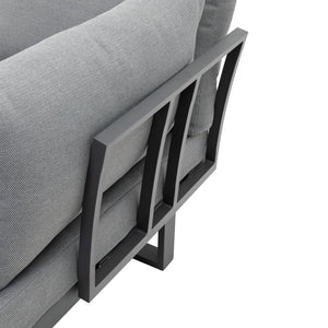 Somerset 2 Piece Teak & Aluminum Sectional Patio Set with Table (Grey & Black)