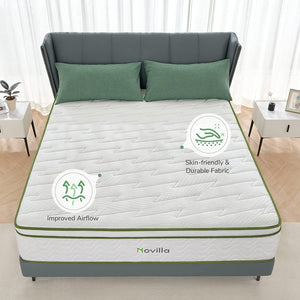 FULL Novilla Mattress, 12 Inch MEDIUM FIRM Hybrid Mattress with Cool Gel Memory Foam