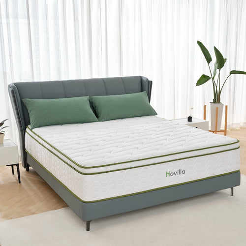 KING Novilla Mattress, 12 Inch MEDIUM FIRM Hybrid Mattress with Cool Gel Memory Foam