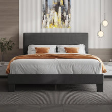 Load image into Gallery viewer, FULL Joey Platform Bed Frame with Headboard,Linen Upholstered Bed Frame with Wood Slats Support,