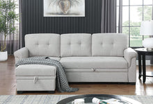 Load image into Gallery viewer, Lila Home Linen 85&quot; Reversible Sleeper Sectional Sofa with Storage Chaise LIGHYT GRAY