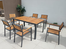 Load image into Gallery viewer, John Smiths 7 Piece Teak &amp; Aluminum Patio Dining Table &amp; Chairs