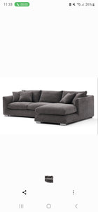 Elton 3 Seater Sofa with Chaise Right Hand Facing IVORY/GREY/LIGHT GREY