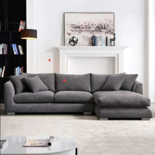 Elton 3 Seater Sofa with Chaise Right Hand Facing IVORY/GREY/LIGHT GREY