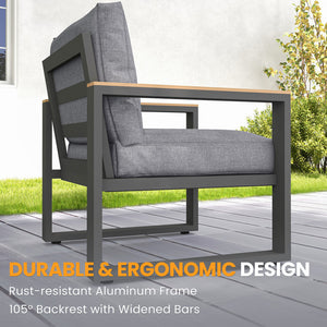 Bradley Aluminum 7-person Outdoor Sofa Seating Group With Cushions