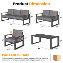 Load image into Gallery viewer, Bradley Aluminum 7-person Outdoor Sofa Seating Group With Cushions