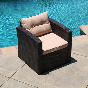 Ariel 4 Piece Patio set with Cushions and Glass Top Table