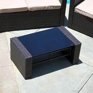 Ariel 4 Piece Patio set with Cushions and Glass Top Table