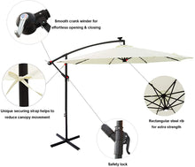Load image into Gallery viewer, 10 ft Offset Cantilever Outdoor Patio Umbrella with Solar LED Lights