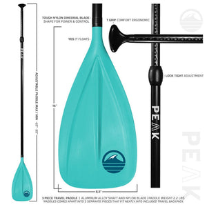 Peak All Around Inflatable Stand Up Paddle Board Package | 10'6" Long x 32" Wide x 6" Thick | Durable and Lightweight SUP | Stable Wide Stance