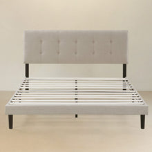 Load image into Gallery viewer, QUEEN Amie Upholstered Platform Bed Frame with Adjustable Tufted Headboard