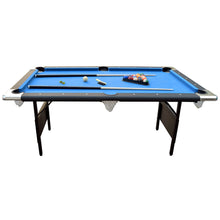 Load image into Gallery viewer, Portable 6-Ft Pool Table for Families with Easy Folding for Storage, Includes Balls, Cues, Chalk