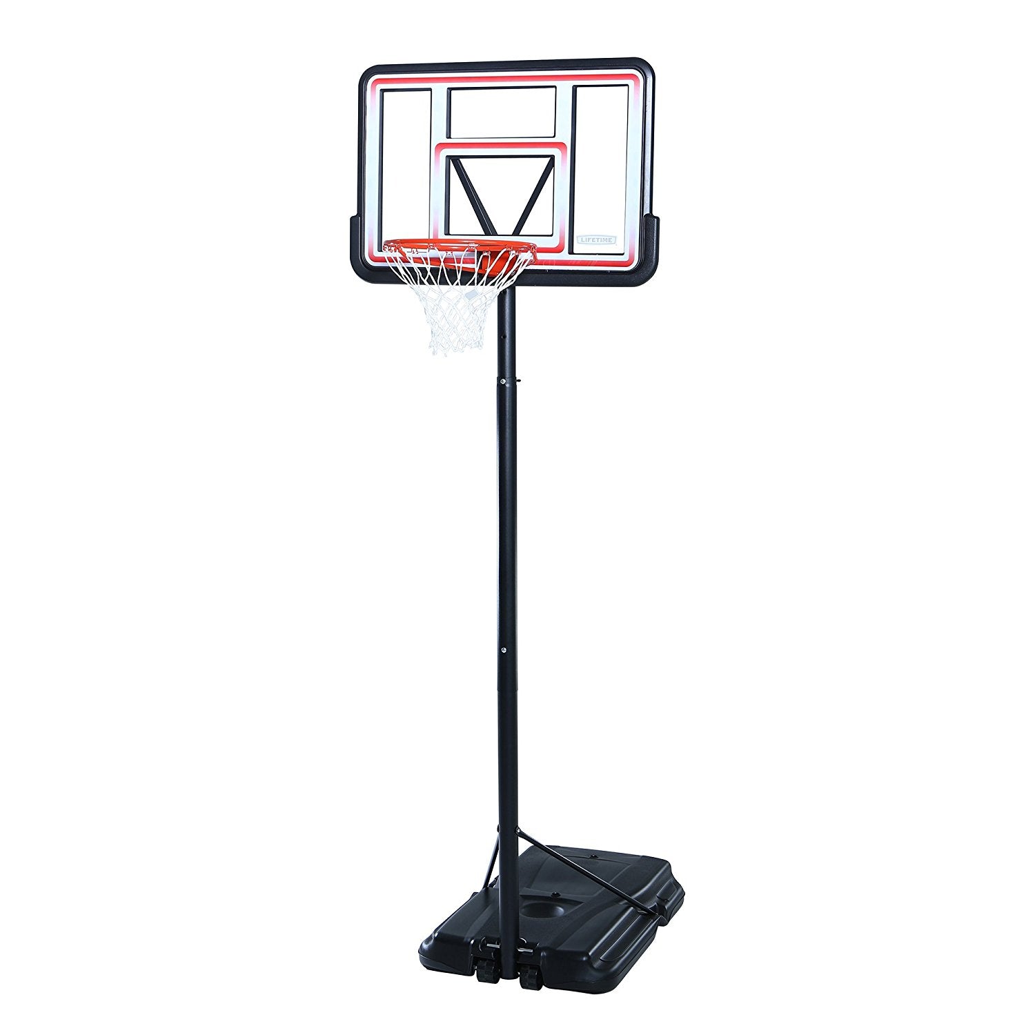 1269 Pro Court Height Adjustable Portable Basketball System, 44 Inch Backboard
