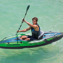 Load image into Gallery viewer, Challenger K1, 1-Person Inflatable Kayak Set with Aluminum Oars and High Output Air Pump