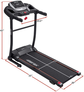 Merax Electric Folding Treadmill – Easy Assembly Fitness Motorized Running Jogging Machine with Speakers for Home Use, 12 Preset Programs