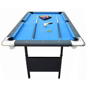 Portable 6-Ft Pool Table for Families with Easy Folding for Storage, Includes Balls, Cues, Chalk