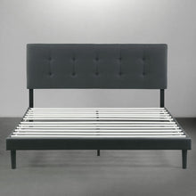 Load image into Gallery viewer, FULL Amie Upholstered Platform Bed Frame with Adjustable Tufted Headboard