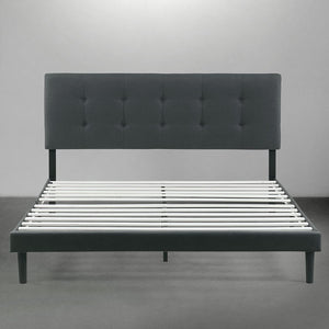 FULL Amie Upholstered Platform Bed Frame with Adjustable Tufted Headboard