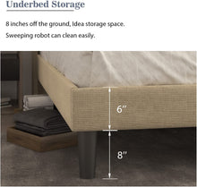 Load image into Gallery viewer, FULL Size Penn Upholstered Platform Bed Frame BEIGE