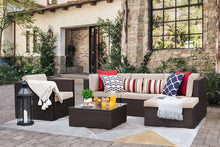 Load image into Gallery viewer, Sunset 6 Pieces Patio Furniture Set Outdoor Sectional Sofa Outdoor Furniture Set Patio Sofa Set Conversation Set with Cushion and Table