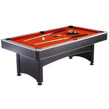 Load image into Gallery viewer, 7-foot Pool and Table Tennis Multi Game with Red Felt and Blue Table Tennis Surface. Includes Cues, Paddles and Balls