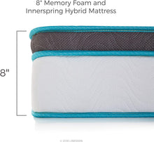 Load image into Gallery viewer, TWIN Linenspa 8 Inch Memory Foam and Innerspring Hybrid Medium-Firm