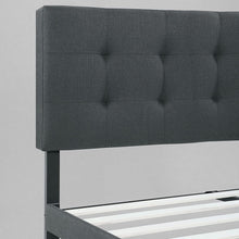 Load image into Gallery viewer, KING Amie Upholstered Platform Bed Frame with Adjustable Tufted Headboard