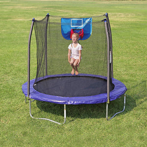 Jump N' Dunk Trampoline with Safety Enclosure and Basketball Hoop, (different sizes available)