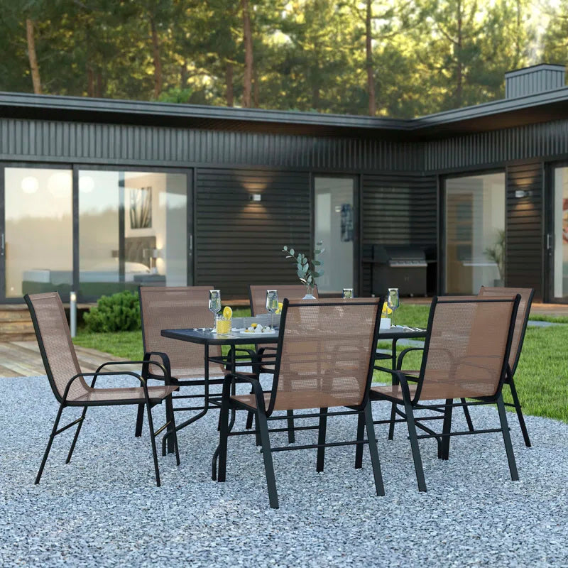 7 Piece Outdoor Patio Dining Set - 55