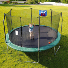 Load image into Gallery viewer, Jump N&#39; Dunk Trampoline with Safety Enclosure and Basketball Hoop, (different sizes available)