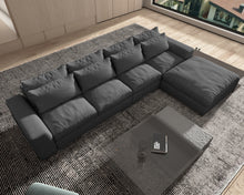 Load image into Gallery viewer, Homely large comfortable modular sofa with ottoman (GRAY) (actual colour is lighter than in picutres)