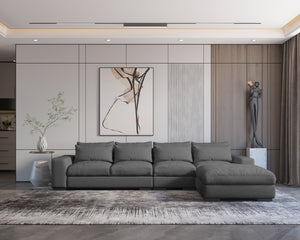 Homely large comfortable modular sofa with ottoman (GRAY) (actual colour is lighter than in picutres)