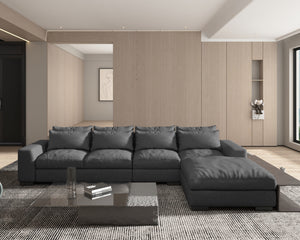 Homely large comfortable modular sofa with ottoman (GRAY) (actual colour is lighter than in picutres)