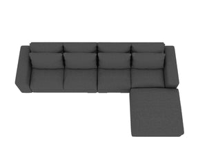Homely large comfortable modular sofa with ottoman (GRAY) (actual colour is lighter than in picutres)