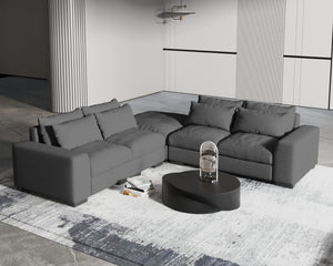 Homely large comfortable modular sofa with ottoman (GRAY) (actual colour is lighter than in picutres)