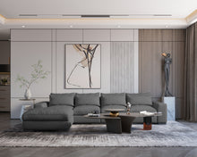 Load image into Gallery viewer, Homely large comfortable modular sofa with ottoman (GRAY) (actual colour is lighter than in picutres)