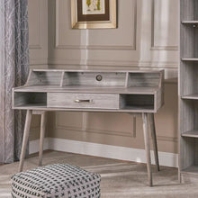 Load image into Gallery viewer, Celeste Mid Century Modern Wood Desk with Hutch and Bookcase Set