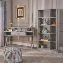 Load image into Gallery viewer, Celeste Mid Century Modern Wood Desk with Hutch and Bookcase Set