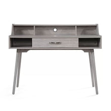 Load image into Gallery viewer, Celeste Mid Century Modern Wood Desk with Hutch and Bookcase Set