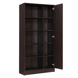 Celeste Mid Century Modern Wood Desk with Hutch and Bookcase Set