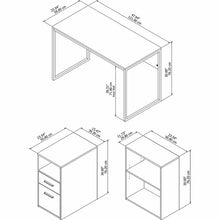 Load image into Gallery viewer, Crest Small Desk Bookcase and Pedestal Set