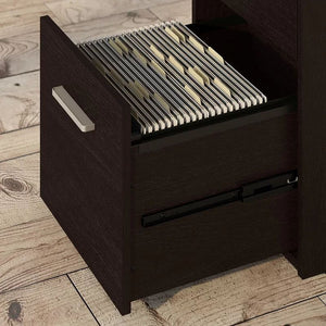 Crest Small Desk Bookcase and Pedestal Set