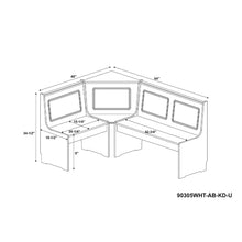 Load image into Gallery viewer, Birley 3 Piece Solid Wood Breakfast Nook Dining Set