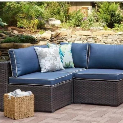 Clara 3 Piece Rattan Sectional Seating Group with Cushions