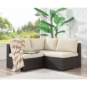 Clara 3 Piece Rattan Sectional Seating Group with Cushions