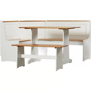 Birley 3 Piece Solid Wood Breakfast Nook Dining Set