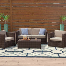 Load image into Gallery viewer, Cooper 4 Piece Rattan Sofa Set with Cushions