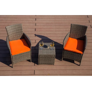 Josh 3 Piece Rattan 2 Person Seating Group with Cushions