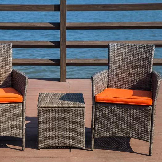 Josh 3 Piece Rattan 2 Person Seating Group with Cushions